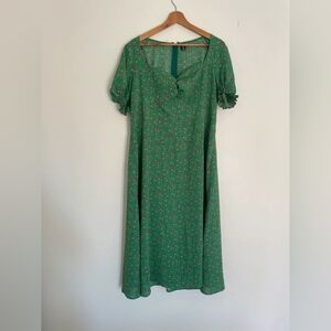 Green Floral Women's Dress